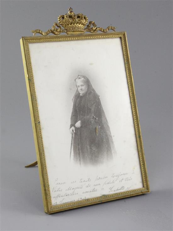 Royal Interest. An inscribed photograph of Princess Isabella of Croy, 10.6in.
